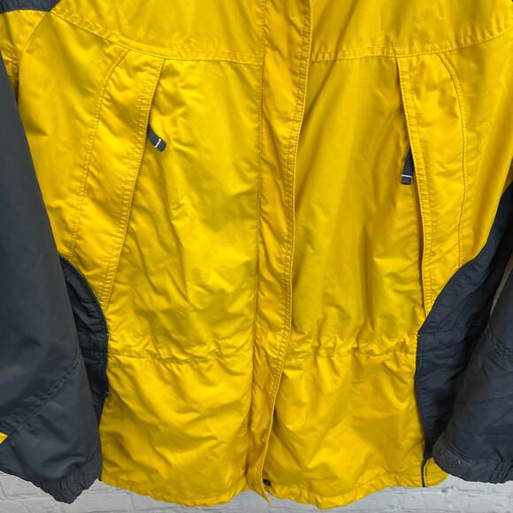 Columbia Core Interchange Jacket Yellow Gray Packable Hooded Outdoors Womens L - Picture 7 of 12